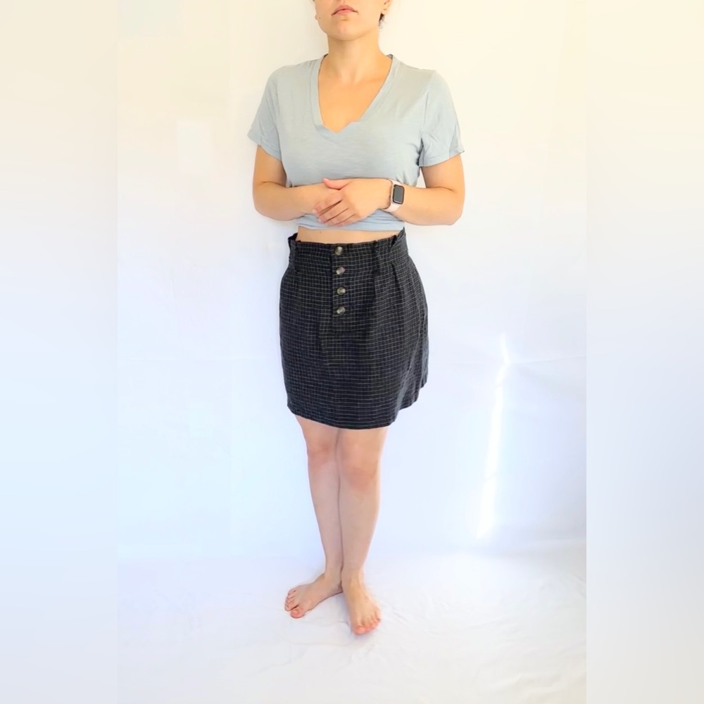 NWOT American Eagle High Waisted Plaid Mini Skirt - Navy/Olive - S